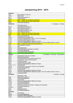 Jaarplanning 2014