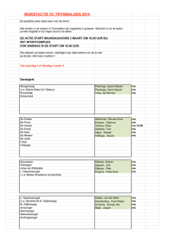 Indeling Rookworst actie 2014