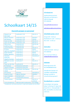 Schoolkaart 2014-2015 - Godfried Bomansschool