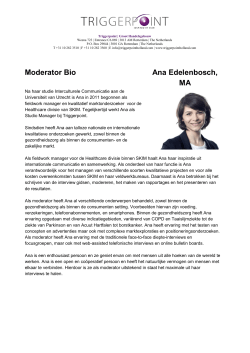 Moderator Bio Ana Edelenbosch, MA