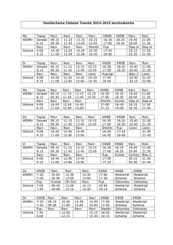 Dweilschema IJsbaan Twente 2014