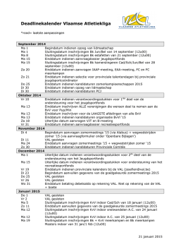 Deadlinekalender Vlaamse Atletiekliga