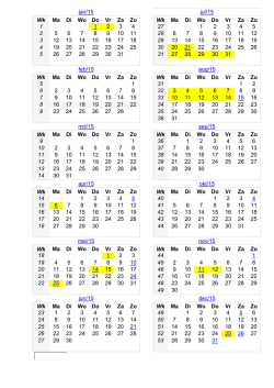 jan/15 jul/15 Wk Ma Di Wo Do Vr Za Zo Wk Ma Di Wo Do Vr Za Zo 1