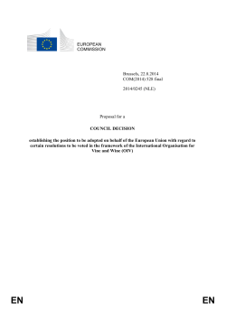 EUROPEAN COMMISSION Brussels, 22.8.2014 COM(2014