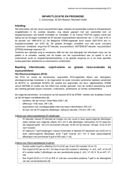 INFARCTLOCATIE EN PROGNOSE Inleiding Bepaling