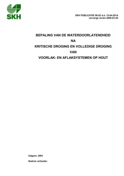 bepaling van de waterdoorlatendheid na kritische droging en