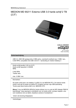 MEDION MD 90211 Externe USB 3.0 harde schijf 2 TB (2,5")