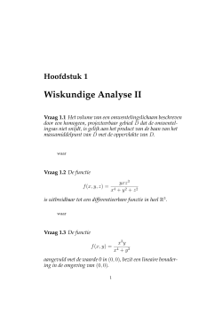 Hoofdstuk 1 Wiskundige Analyse II