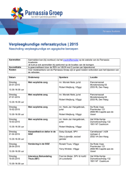 Jaarrooster Verpleegkundige Referaatcyclus 2015_def