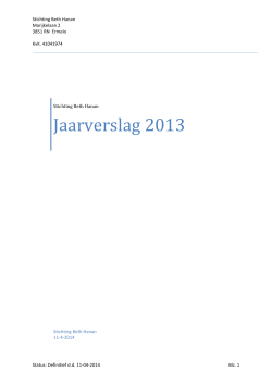 Jaarverslag 2013 - Vergadering Ermelo