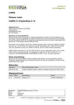 releasenotes Werkbank CARIS 2.1.0 - RIGD