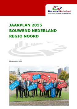 JAARPLAN 2015 BOUWEND NEDERLAND REGIO NOORD