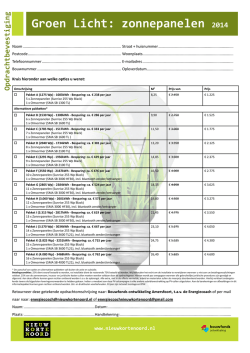 Groen Licht: zonnepanelen 2014