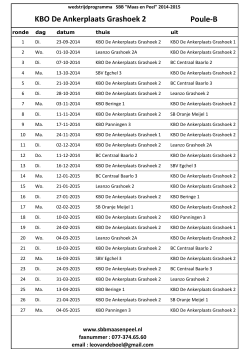 Poule-B KBO De Ankerplaats Grashoek 2