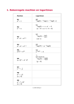 1. Rekenregels machten en logaritmen