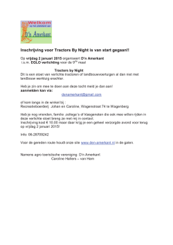 2. Inschrijving voor Tractors By Night is van start
