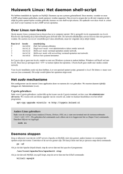 Huiswerk Linux: Het daemon shell