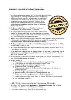 Reglement II - De Gorcumse Literatuurprijs