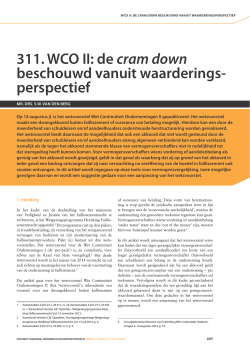 311. WCO II: de cram down beschouwd vanuit