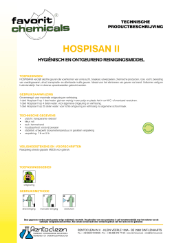 HOSPISAN II - Rentoclean nv.