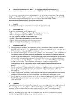 II. ONDERHANDELINGSRESULTAAT M.B.T. DE CAO VOOR HET
