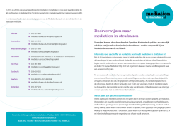 Doorverwijzen naar mediation in strafzaken