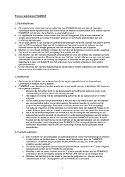 1 Protocol publicaties PHAMOUS 1. Publicatieplannen a. Elk