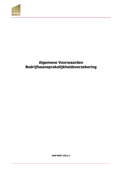 SRA Algemene voorwaarden bedrijfsaansprakelijkheid