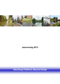 20140118 Jaarverslag 2013 - Stichting Platform Berend Botje