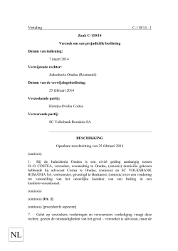 Prejudiciële vragen aan HvJ EU 7 maart 2014, IEFbe 834, zaak C-110