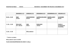 ROOSTER SE WEEK HAVO5 MAANDAG 1 DECEMBER