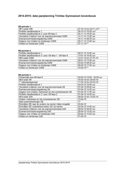 Jaarplanning bovenbouw 2014-2015