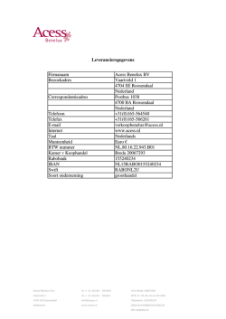 Invoergegevens ACESS als crediteur downloaden
