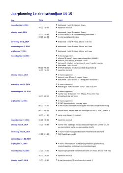 Jaarplanning 1e deel schooljaar 14-15
