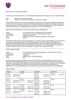 Info-en aanmeldingsformulier SE trainingen maart