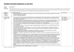 Actielijst commissie Handhaving 11 april 2014