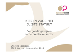 K-lok on tour: KIEZEN VOOR HET JUISTE STATUUT