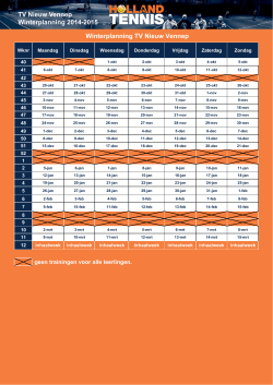 TV Nieuw Vennep Winterplanning 2014-2015