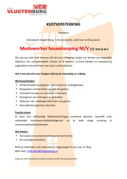 Medewerker housekeeping M/V (11 uur p.w.)