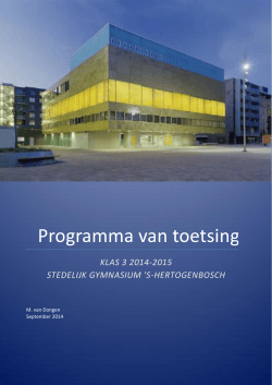 PT klas 3 2014-2015 - Stedelijk Gymnasium