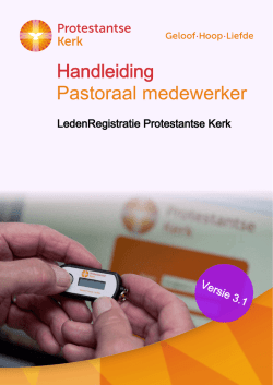 Handleiding Pastoraal medewerker