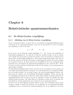 Week 6: Relativistische Quantummechanica (pdf)
