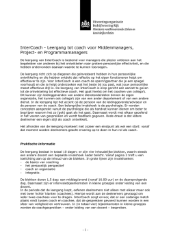 "Leergang tot coach voor middenmanagers, project