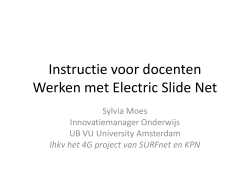 Instructie voor docenten Electric Slide Net