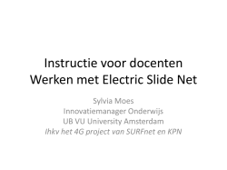 Instructie voor docenten Electric Slide Net