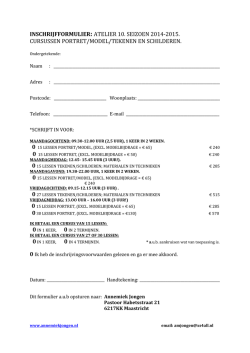 INSCHRIJFFORMULIER: ATELIER 10