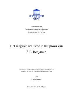 Het magisch realisme in het proza van S.P.
