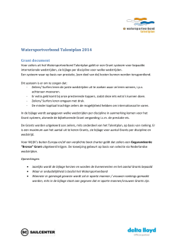 Watersportverbond Talentplan 2014