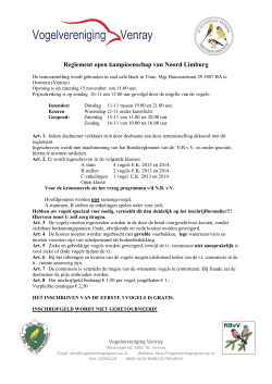 Reglement Kampioenschap van Noord-Limburg