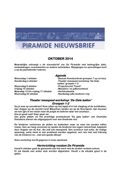 OKTOBER 2014 - De Piramide